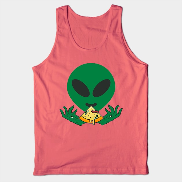 Alien Pizza Eating Tank Top by Tailor twist